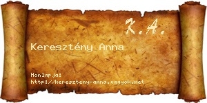Keresztény Anna névjegykártya