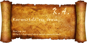 Keresztény Anna névjegykártya
